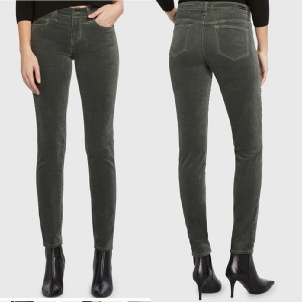 🥑Anthropologie Principle Denim Dreamer Sage Velvet pant skinny mid rise size 27